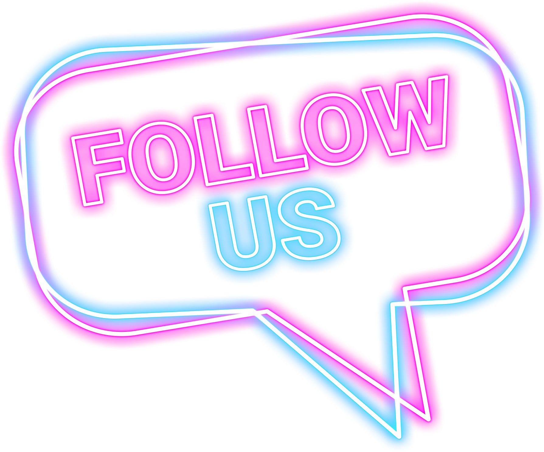 Button Follow Us Neon Glow